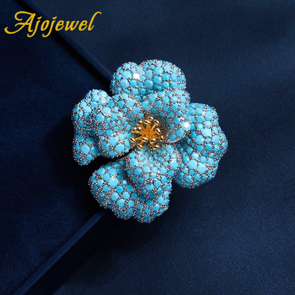 Women'S Accessories Gift Ideas - Брошь-булавка Ajojewel с синими стразами в